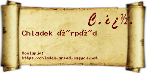 Chladek Árpád névjegykártya